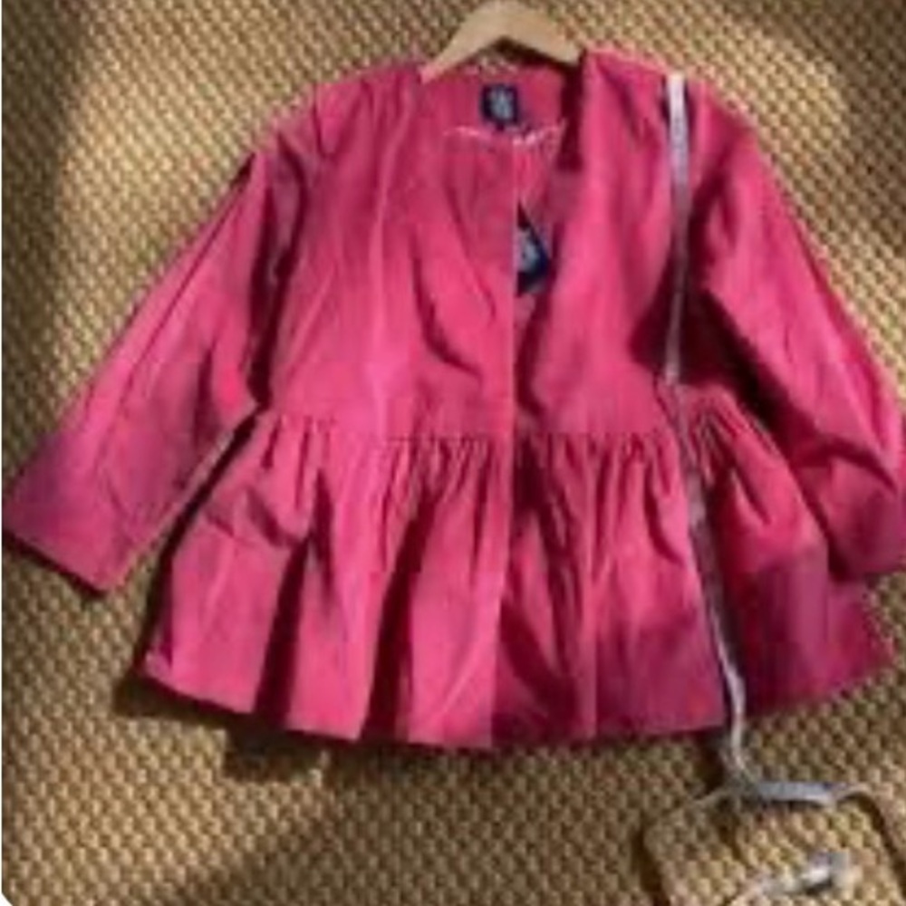 Elizabeth Wilson Pink Peplum Caroline Jacket/cape with belt Brand New! - Picture 2 of 11